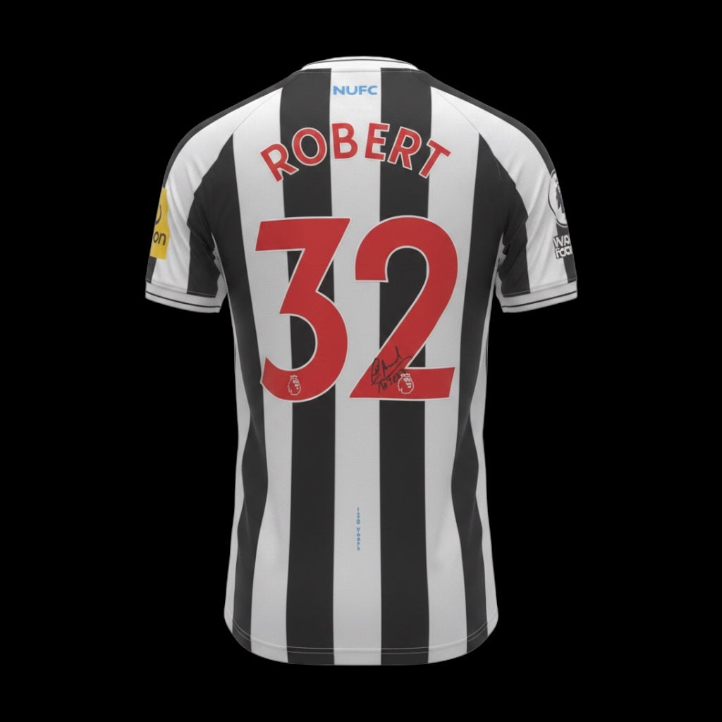 Laurent Robert Newcastle United Hand Signed Home Shirt