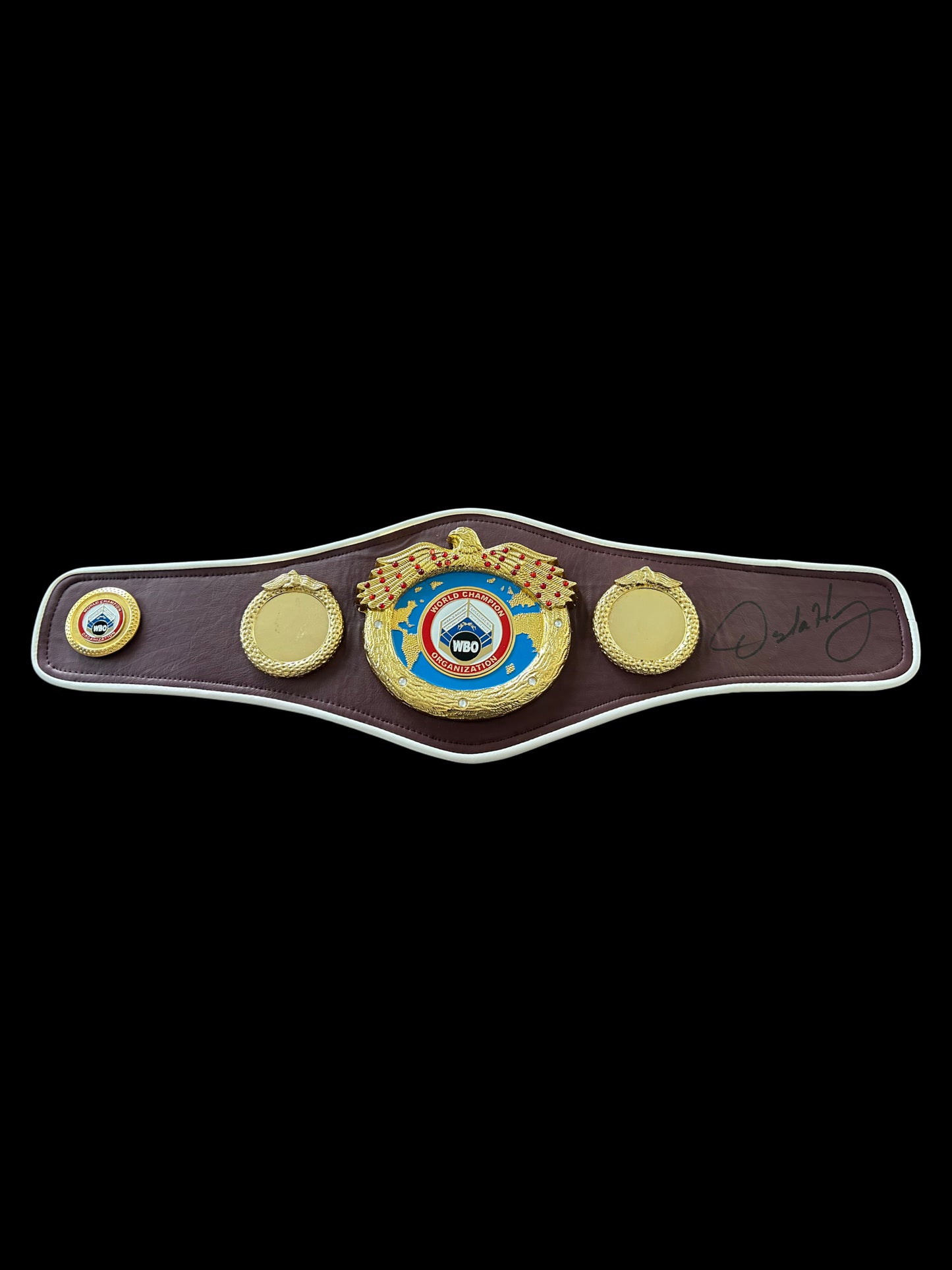 Oscar De La Hoya Hand Signed Mini WBO Championship Belt