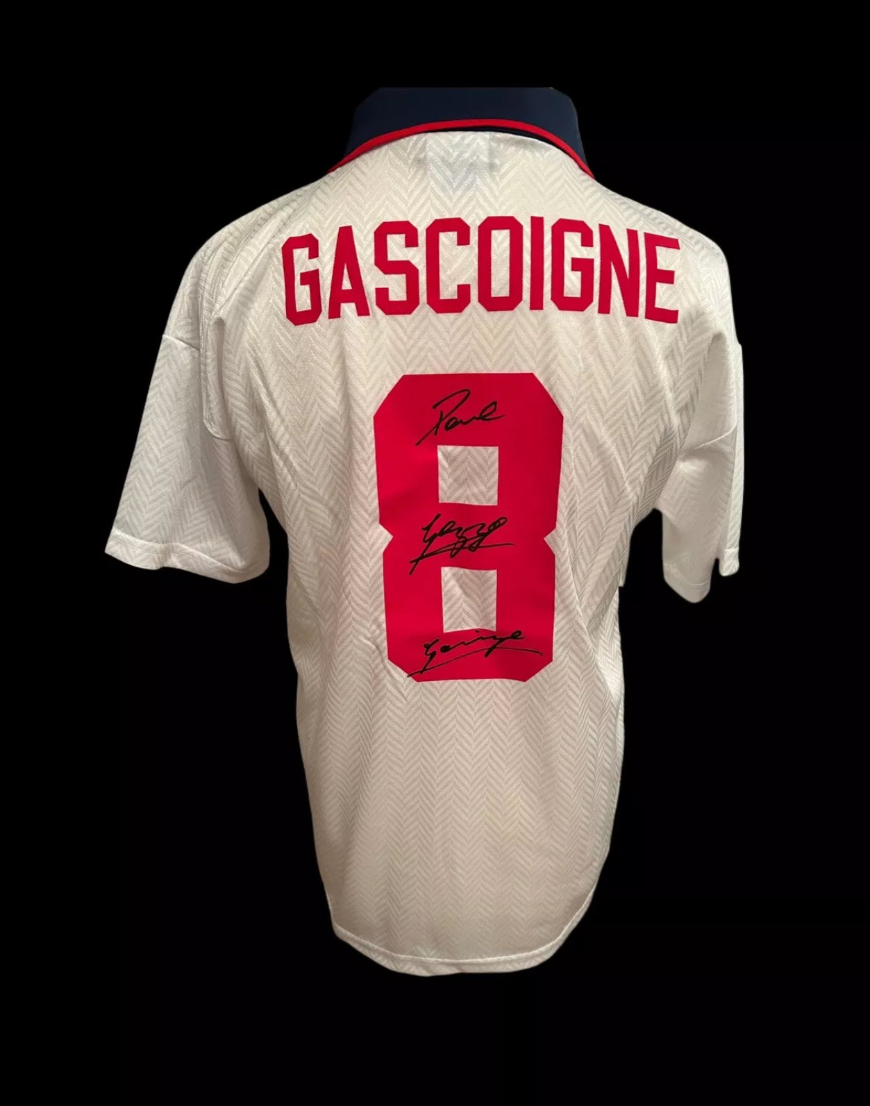 Paul Gascoigne England 1994-95 Hand Signed Home Shirt