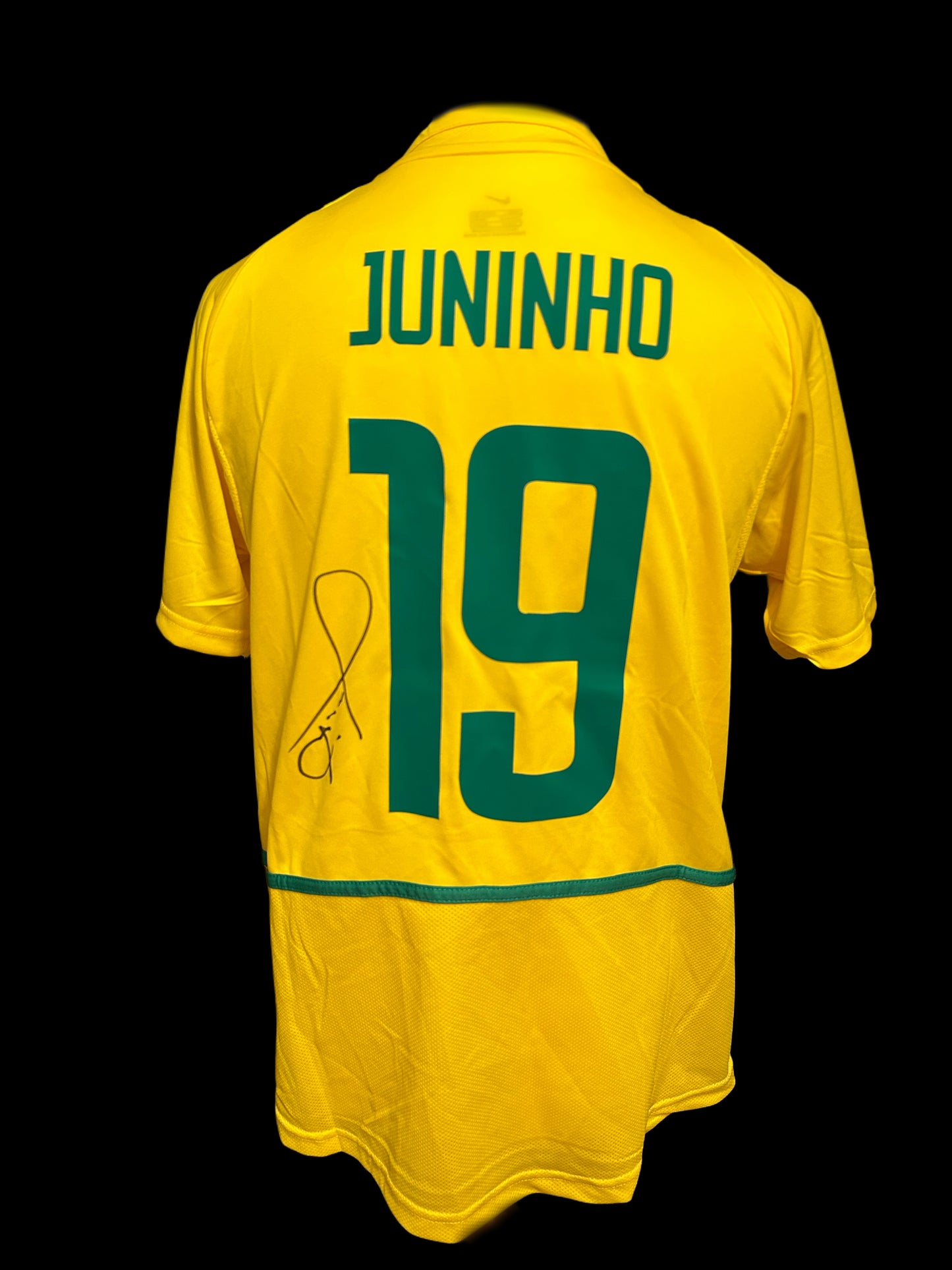 Juninho Paulista Brazil World Cup Winners 2002 Hand Signed Shirt 1