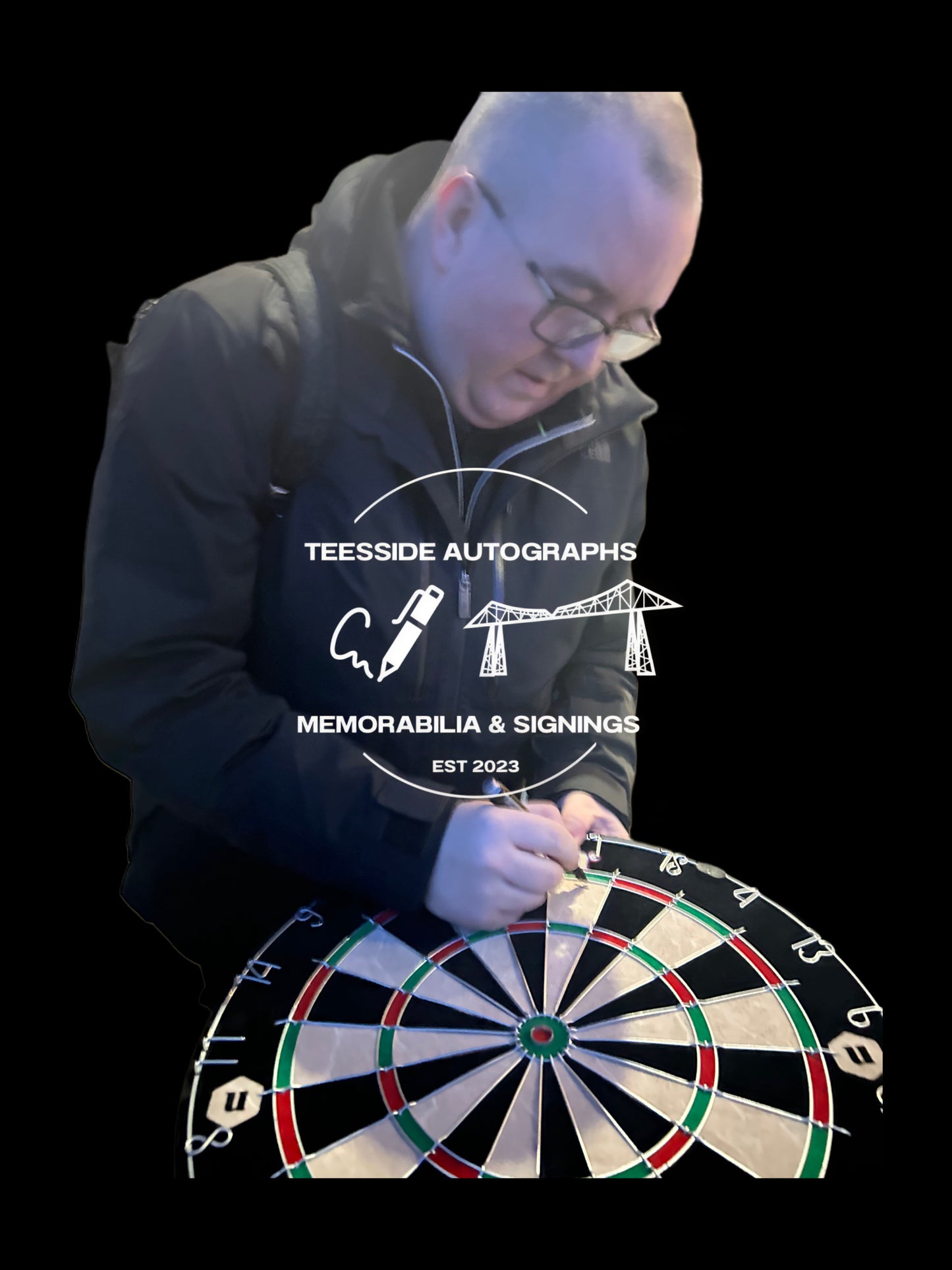 Stephen “The Bullet” Bunting Hand Signed Dart Board