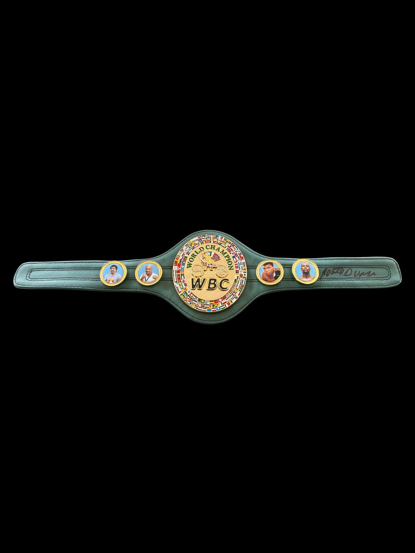 Roberto Duran Hand Signed Mini WBC Championship Belt