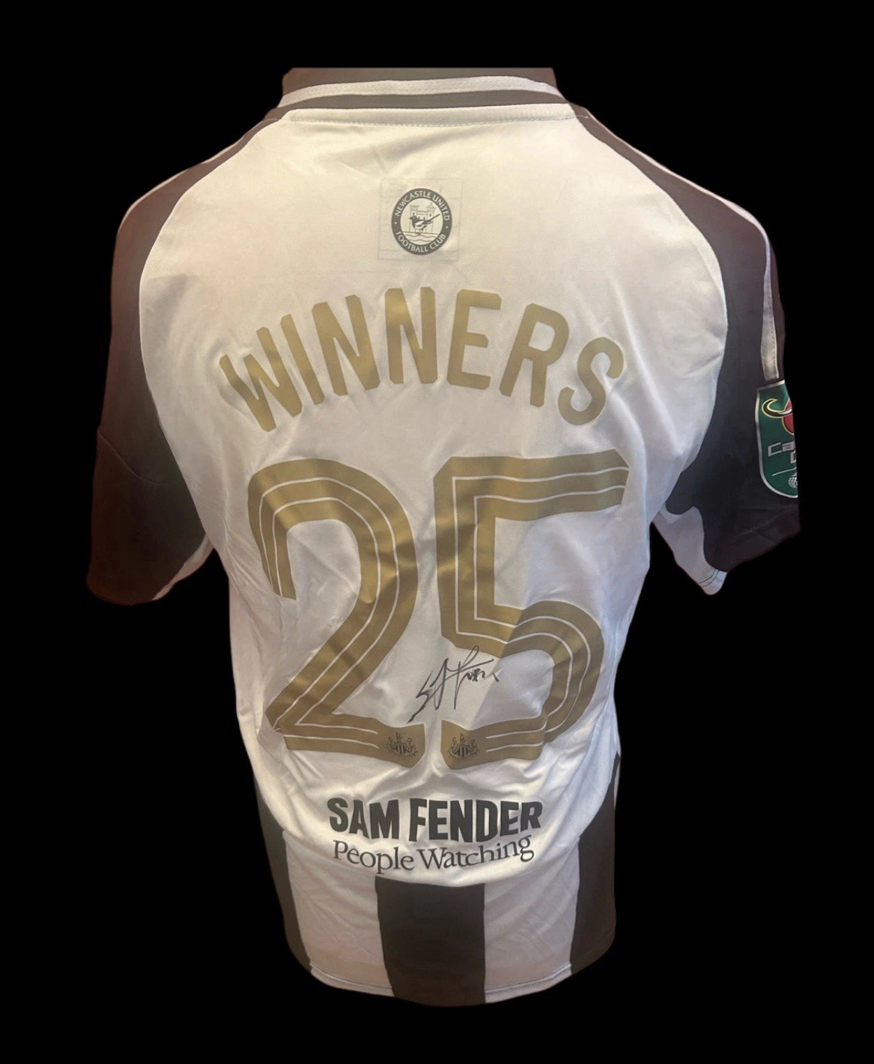 Sven Botman Newcastle United Caraboa Cup “WINNERS 25” Hand Signed Home Shirt