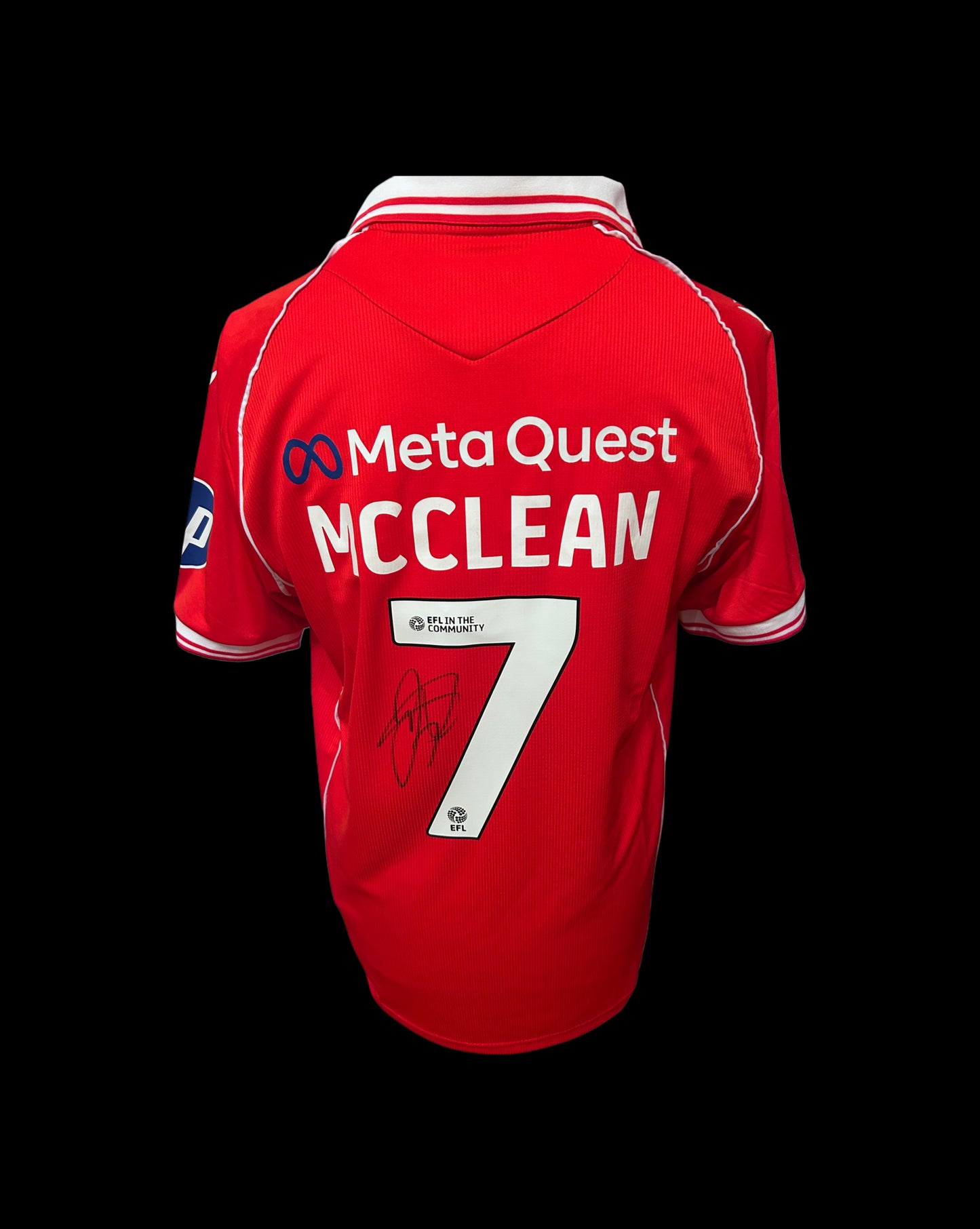 James McClean Wrexham 2025-26 Hand Signed Home Shirt