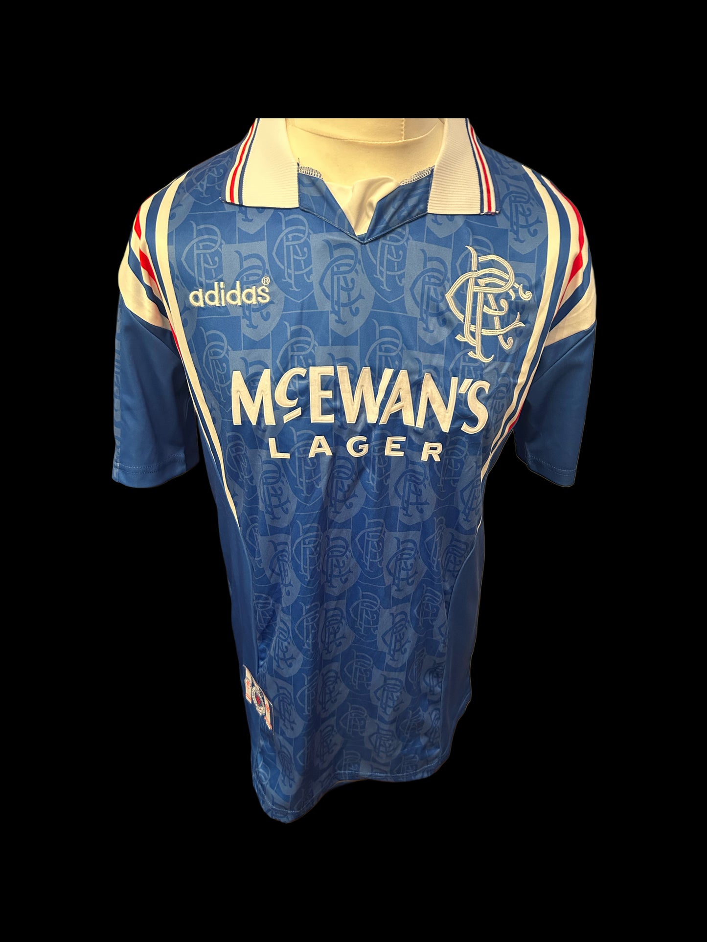 Ally McCoist Rangers 1996/97 Hand Signed Retro Home Shirt