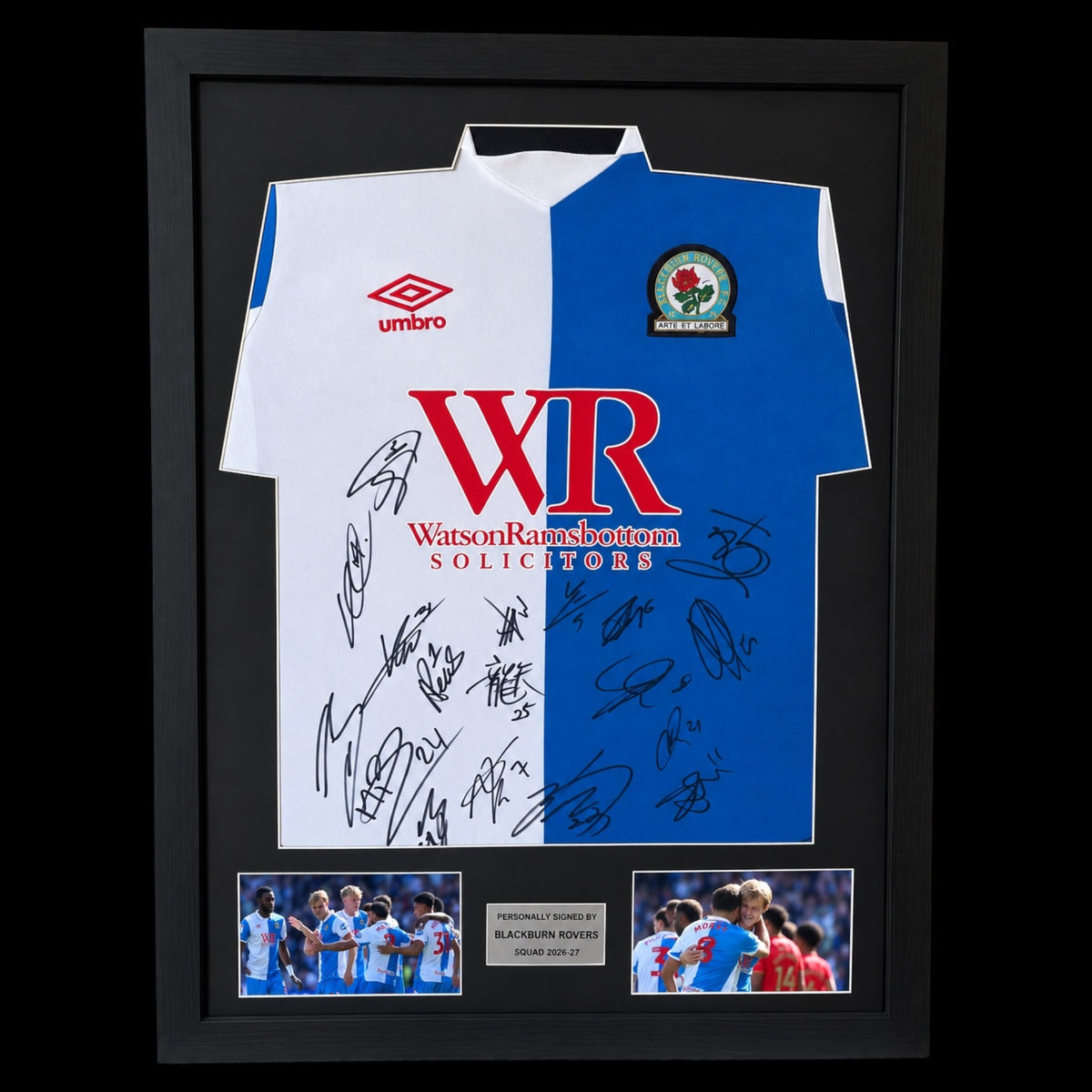 Blackburn Rovers FC 2026-27 Hand Signed Squad FRAMED Home Shirt