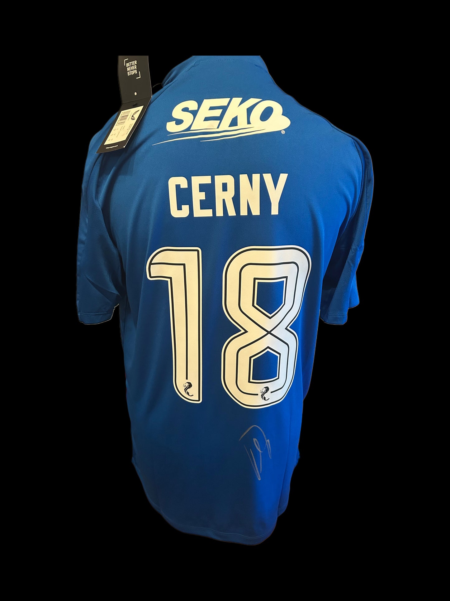 Vaclav Cerny Rangers 2024-25 Hand Signed Home Shirt