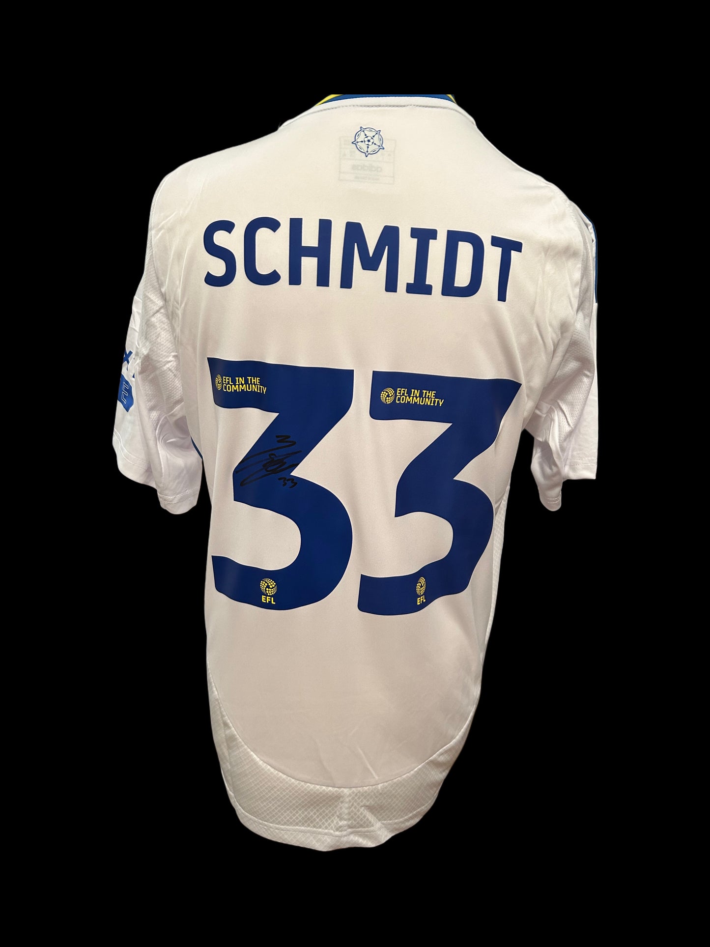 Isaac Schmidt Leeds United 2024-25 Hand Signed Home Shirt