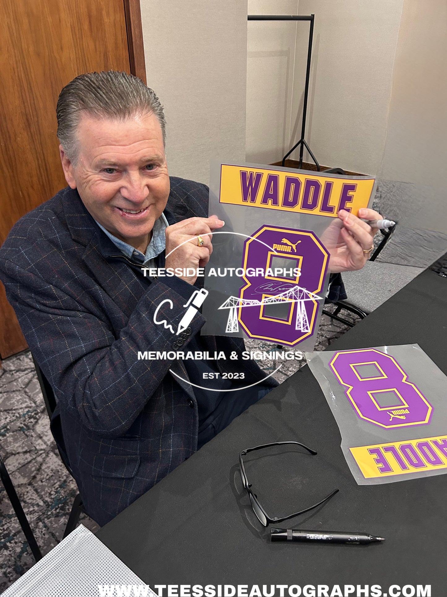 Chris Waddle Sheffield Wednesday 1994-96 Hand Signed Away Shirt