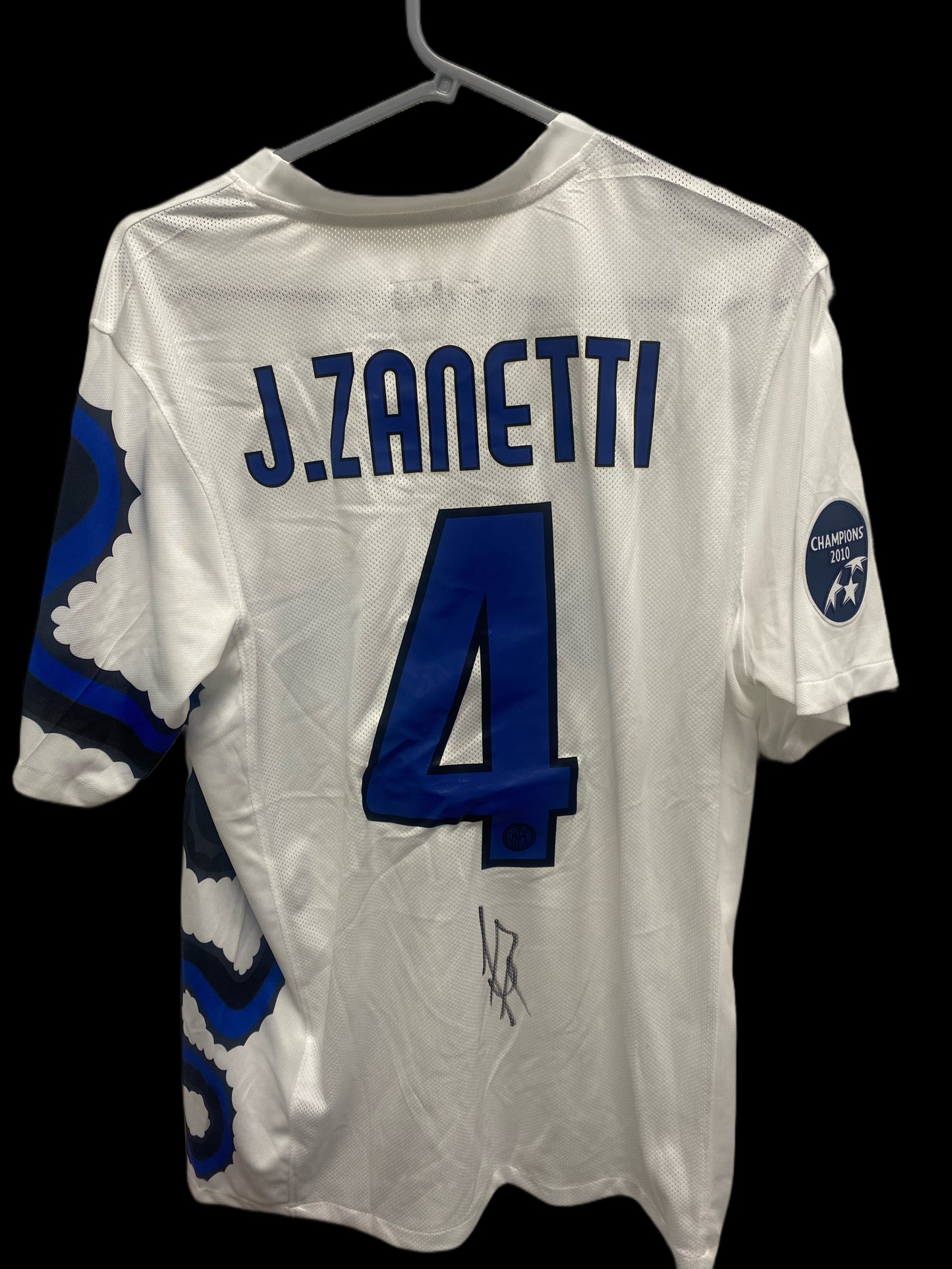 Javier Zanetti Inter Milan 2010 Hand Signed Away Shirt