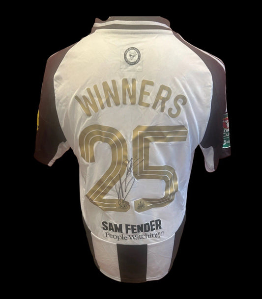 Nick Pope Newcastle United Caraboa Cup “WINNERS 25” Hand Signed Home Shirt 2