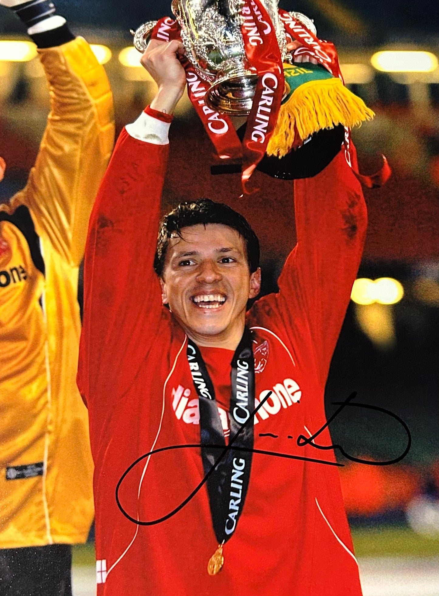 Juninho Paulista Middlesbrough Carling Cup Winners 2004 16 X 12” Photo 1