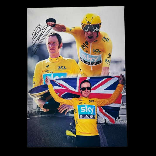 Bradley Wiggins Hand Signed 16X12”Montage Canvas.
