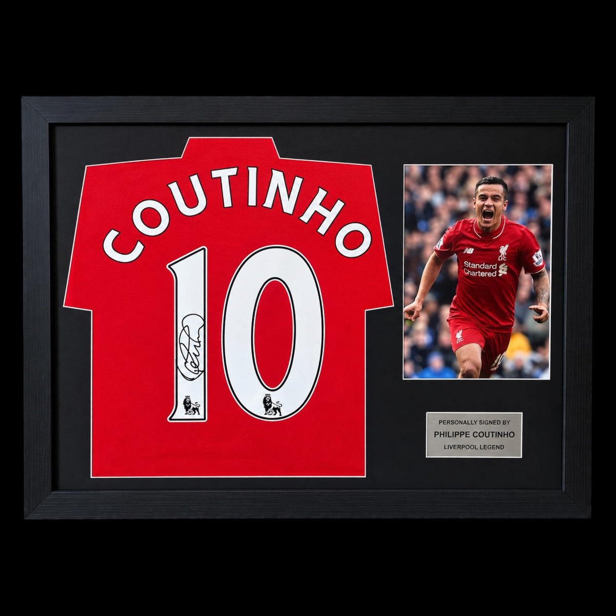 Philippe Coutinho Liverpool FC Hand Signed FRAMED Display