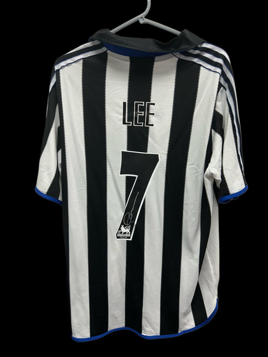 Rob Lee Newcastle United Hand Signed Retro Shirt