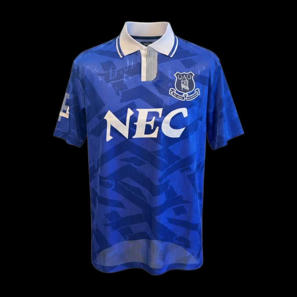 Peter Beardsley Everton Retro 92 Hand Signed Home Shirt