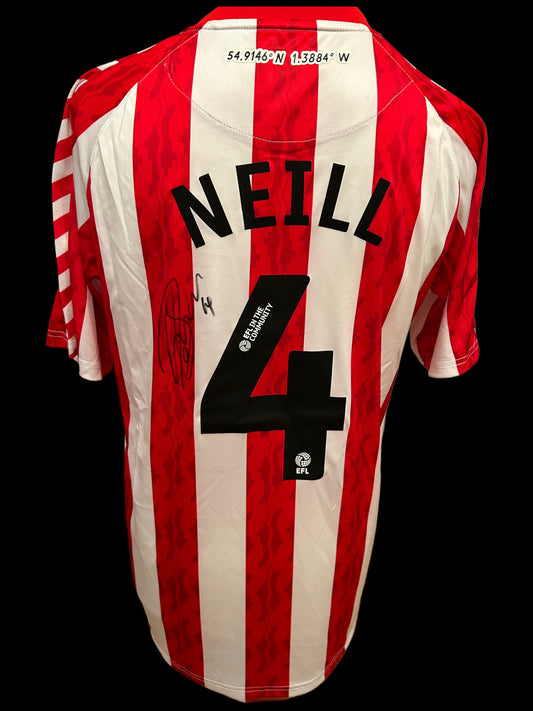 Dan Neill Sunderland Hand Signed 2024-25 Home Shirt