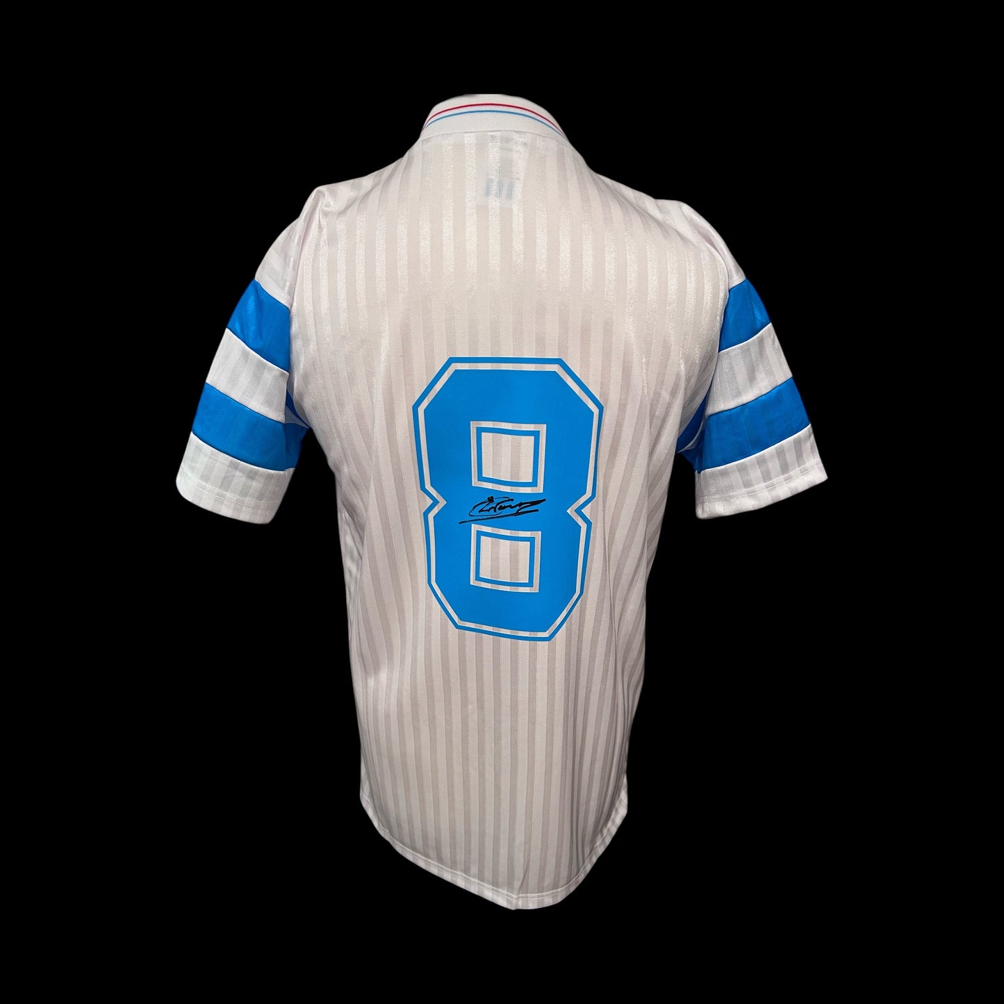 Chris Waddle Olympique Marseille Hand Signed 1990-91 Away Shirt