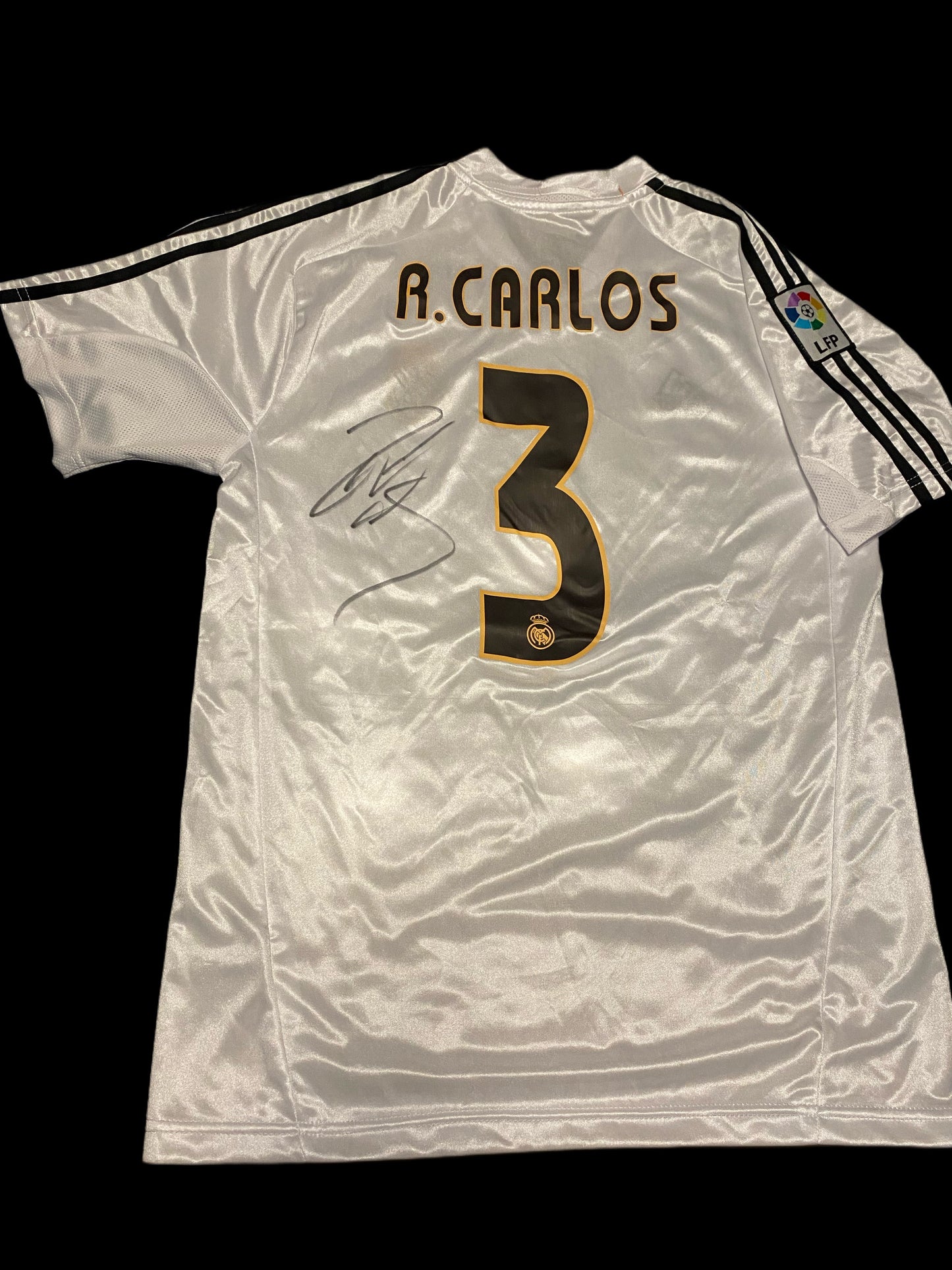 Roberto Carlos Real Madrid 2003-04 Hand Signed Home Shirt 3