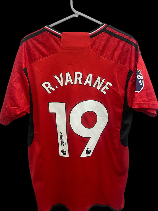 Raphaël Varane Manchester United Hand Signed Home Shirt