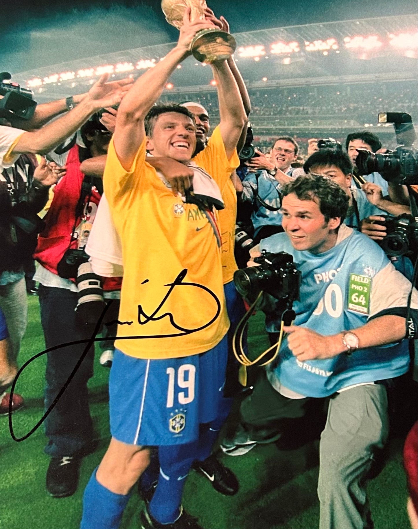 Juninho Paulista Brazil World Cup Winners 2002 16 X 12” Photo 1