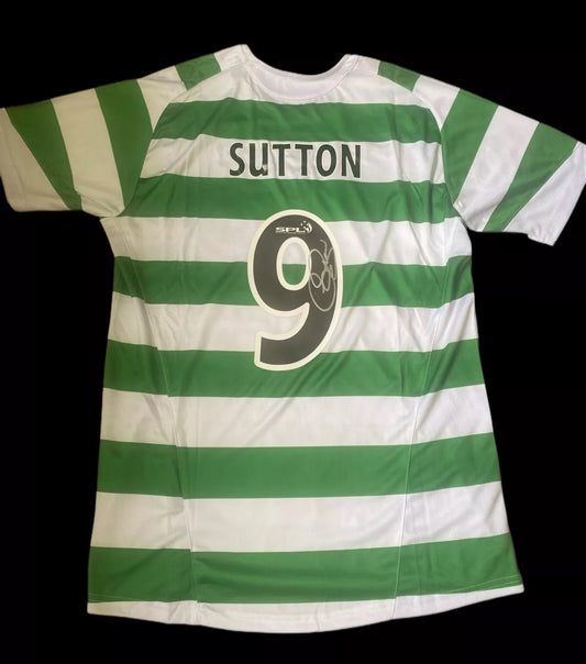 Chris Sutton  Hand Signed Celtic 2004-05 Home Shirt