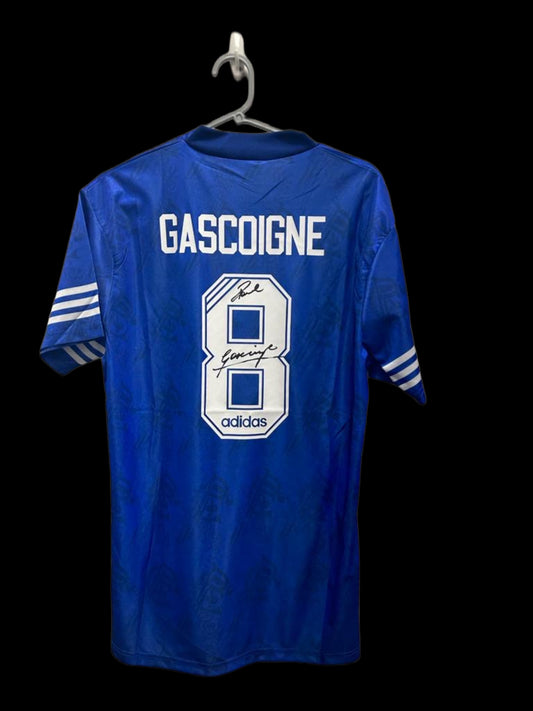 Paul Gascoigne Rangers Hand Signed Home Shirt 1994/95.