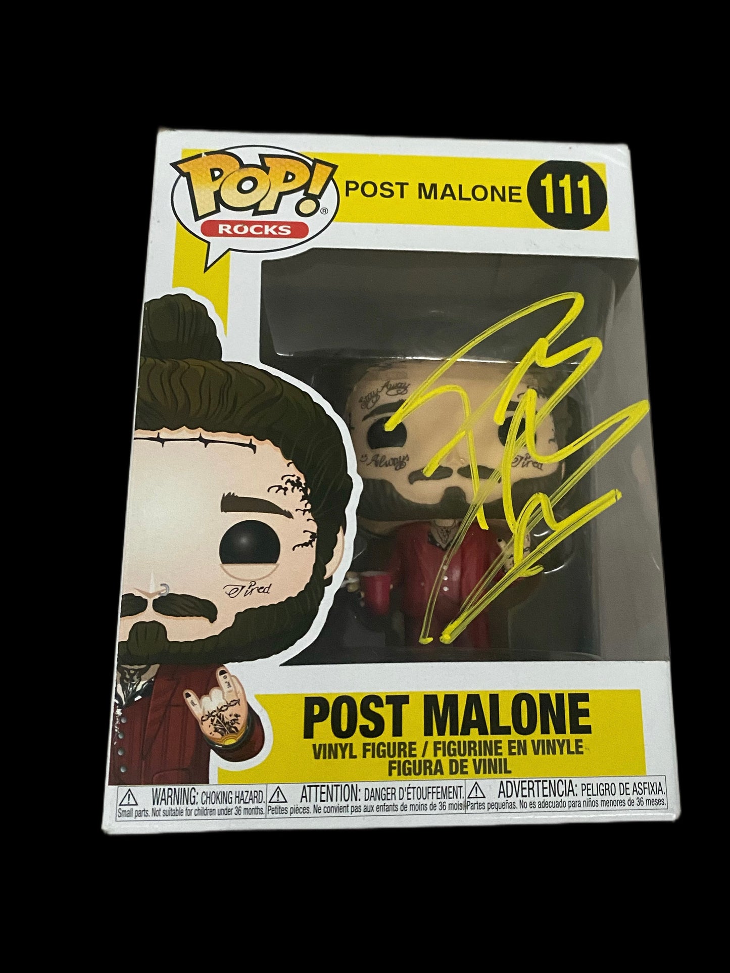 Post Malone Hand Signed Funko Pop- 111.