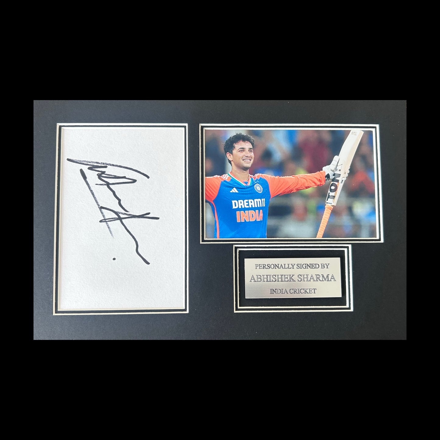 Abhishek Sharma India Cricket Sunrisers Hyderabad Hand Signed Mount Display