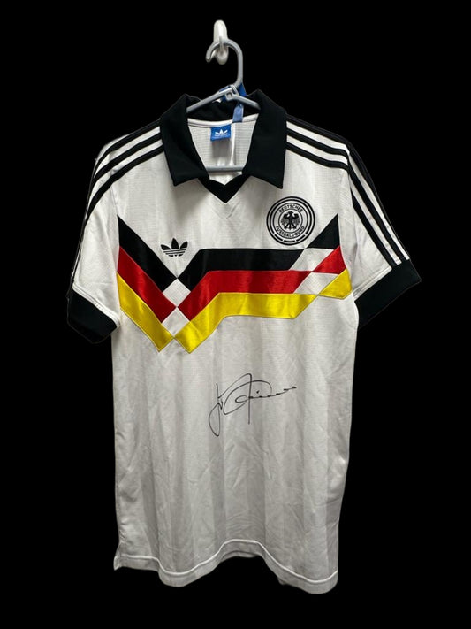 Jurgen Klinsmann Hand Signed Germany Front Retro Shirt.