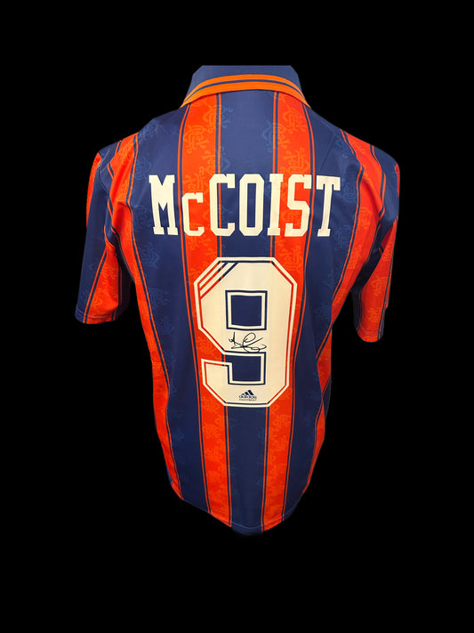 Ally McCoist Rangers 1993/94 Hand Signed Retro Away Shirt