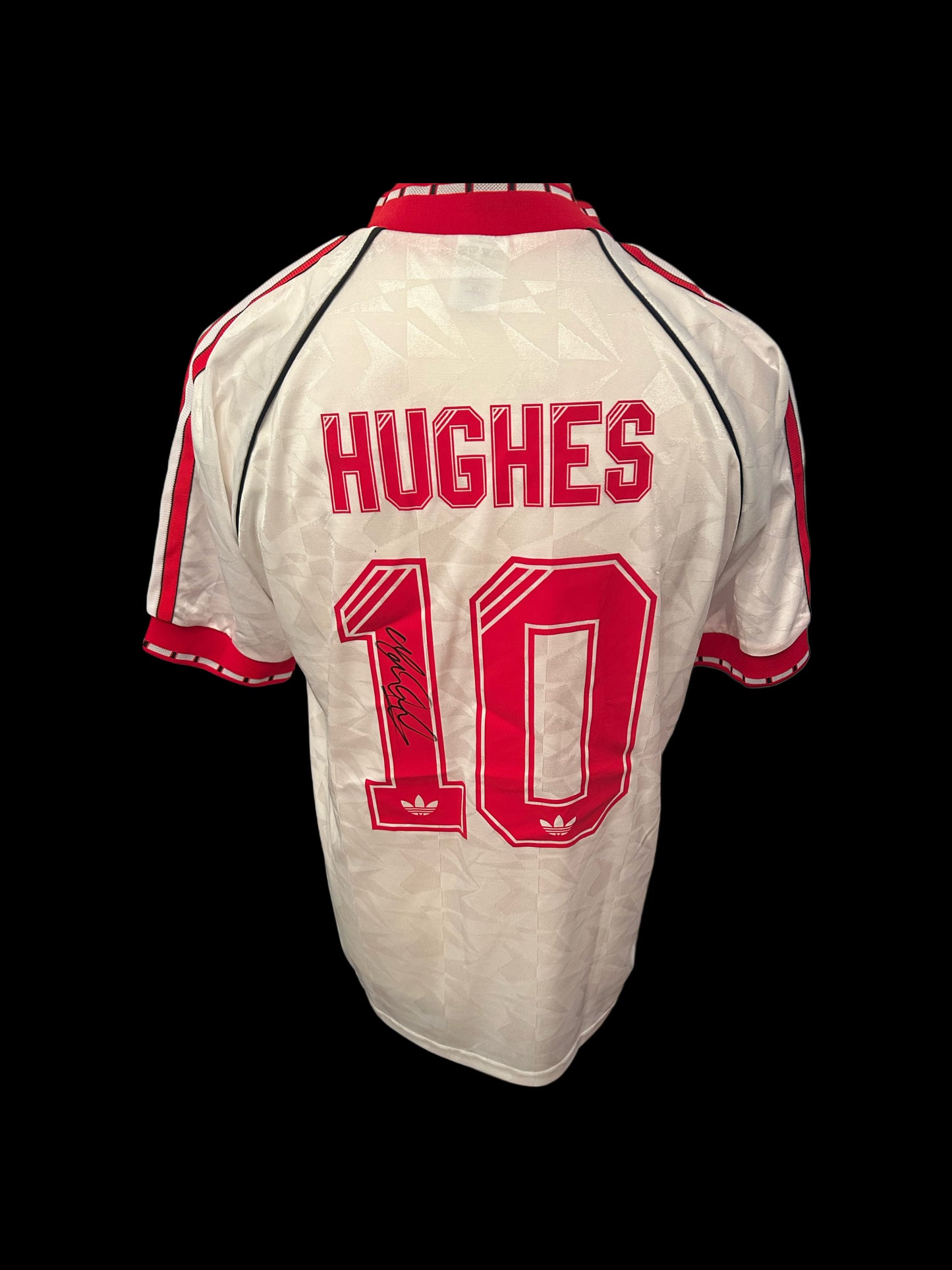 Mark Hughes Manchester United 1991/92 Hand Signed Retro Away Shirt