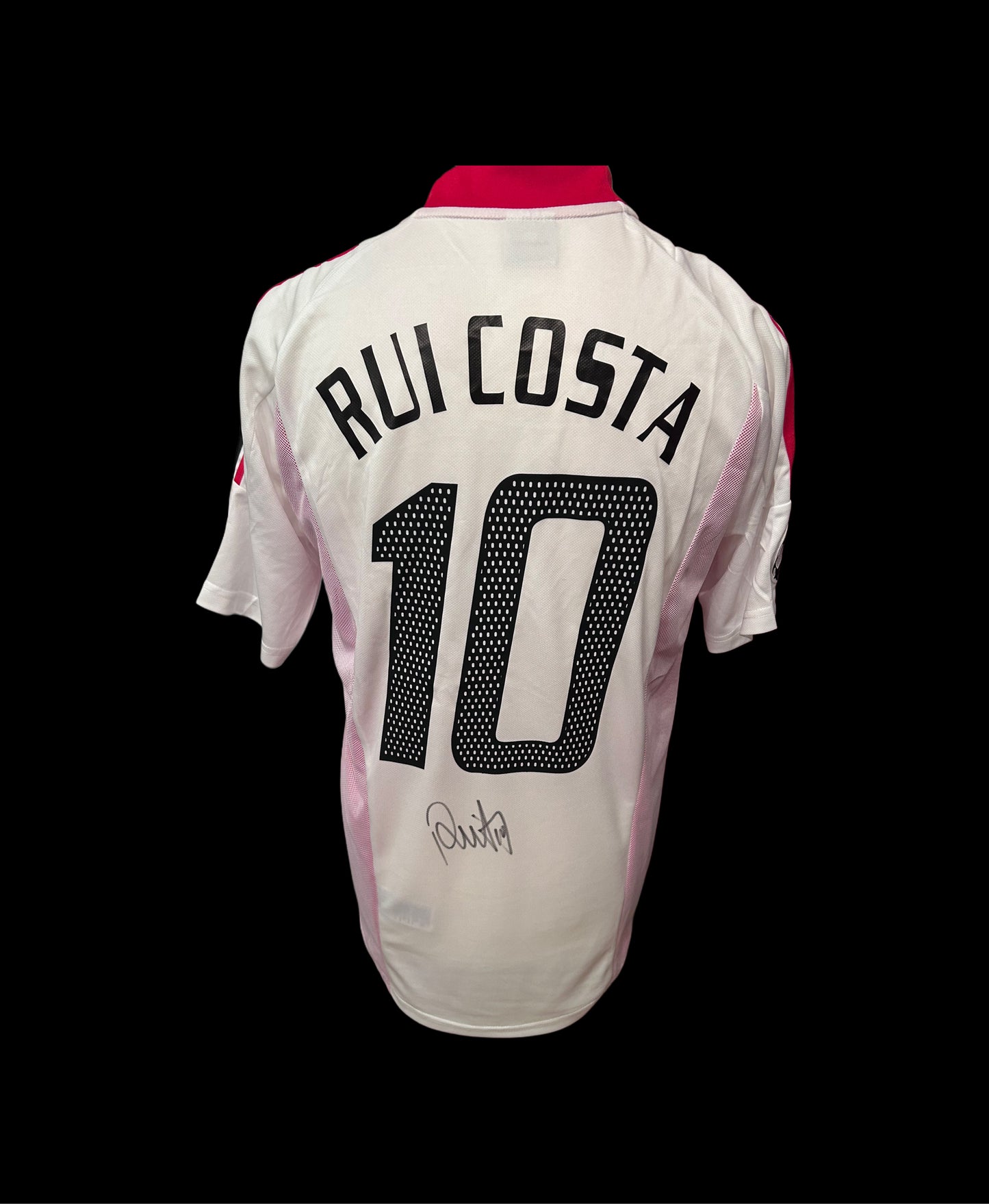 Rui Costa AC Milan 2002-03 Hand Signed Away Shirt