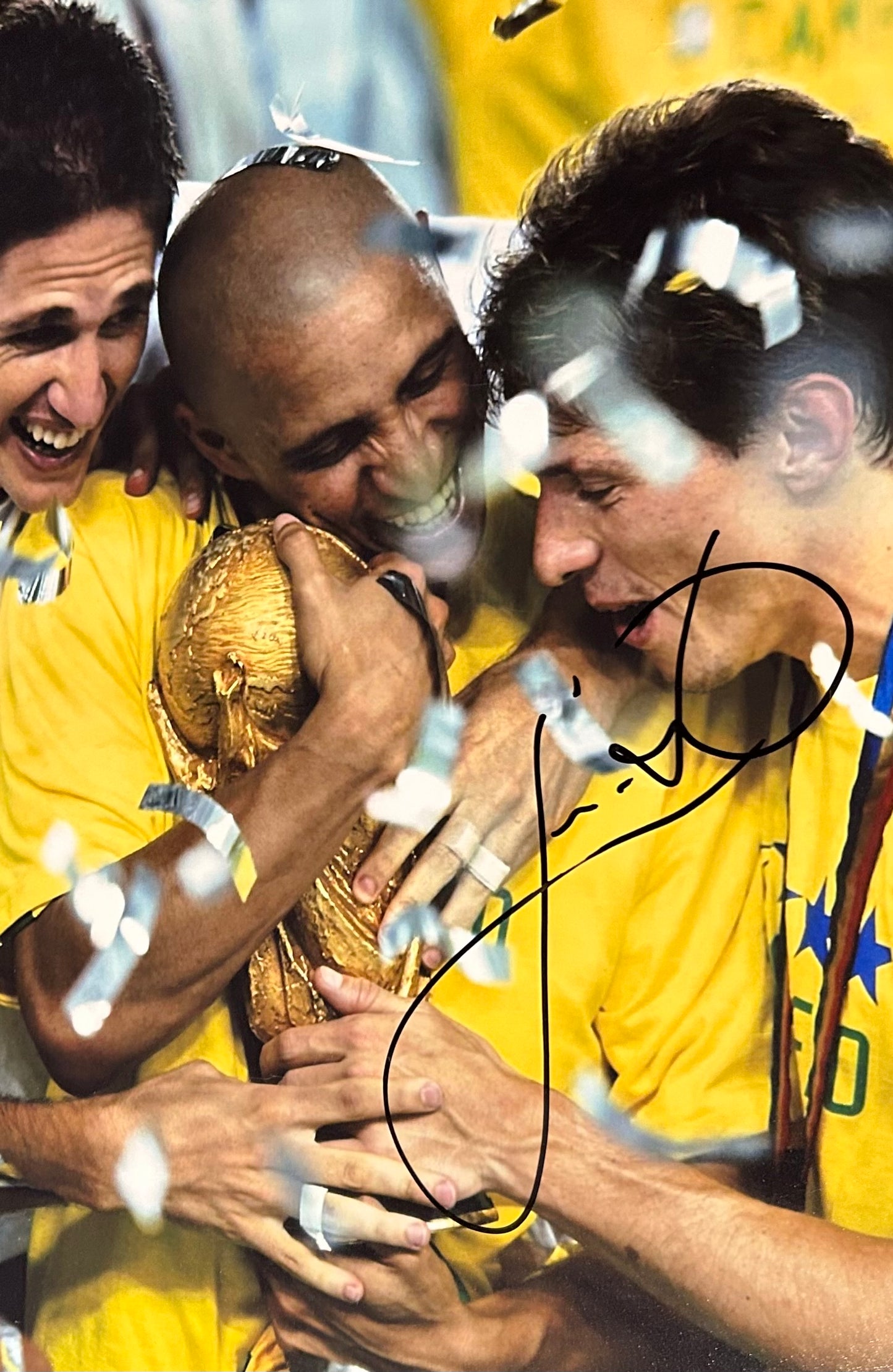 Juninho Paulista Brazil World Cup Winners 2002 16 X 12” Photo 2