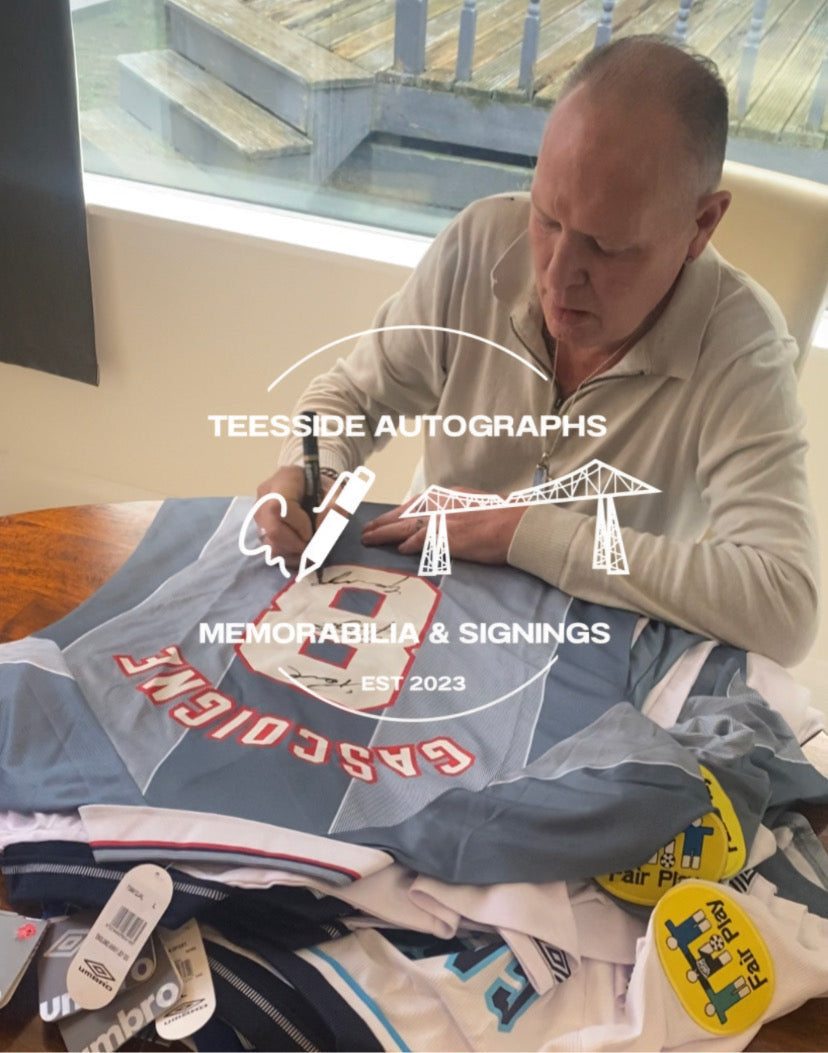 Paul Gascoigne England Away Euro 1996 Hand Signed Shirt