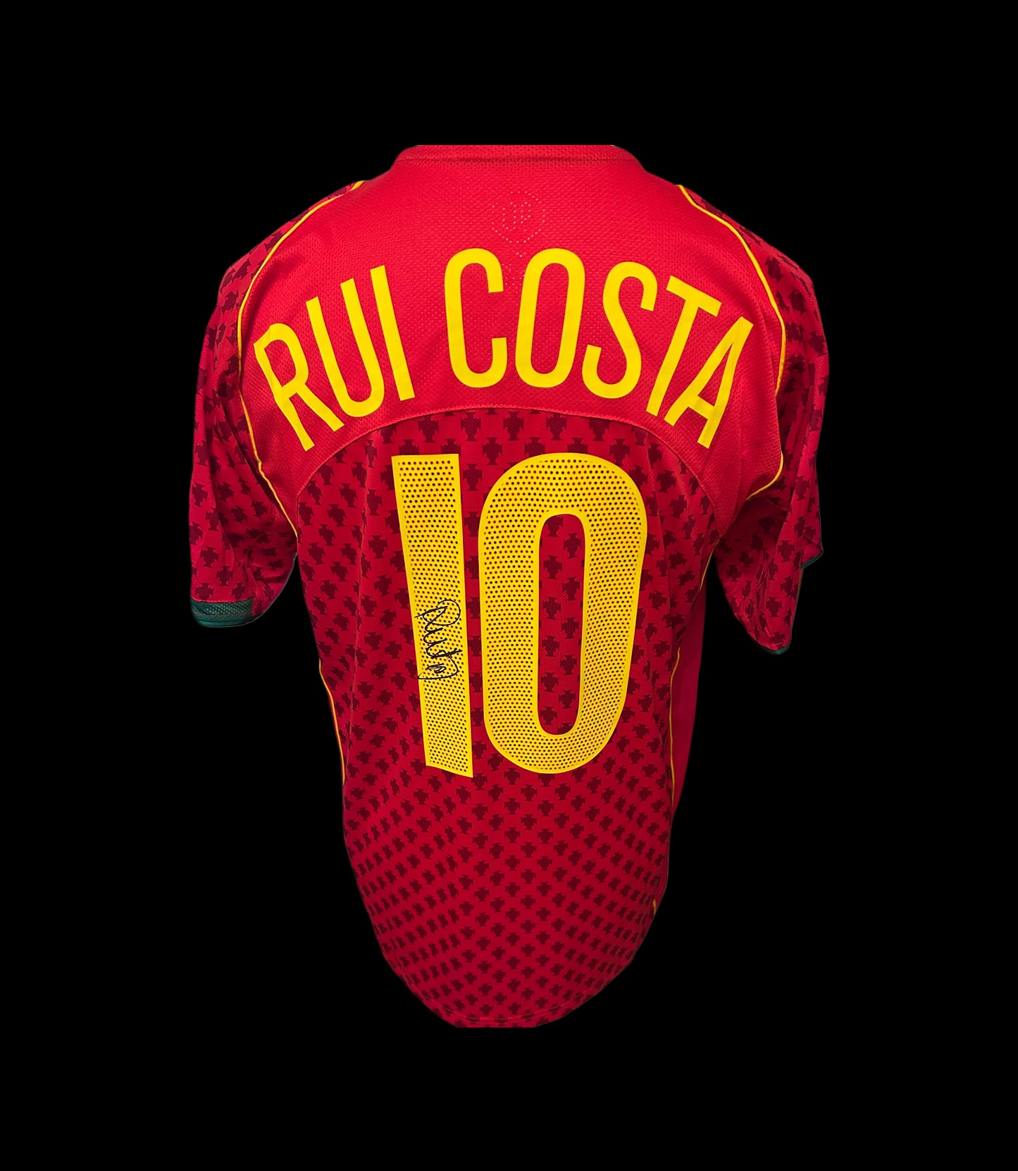 Rui Costa Portugal 2004-05 Hand Signed Home Shirt