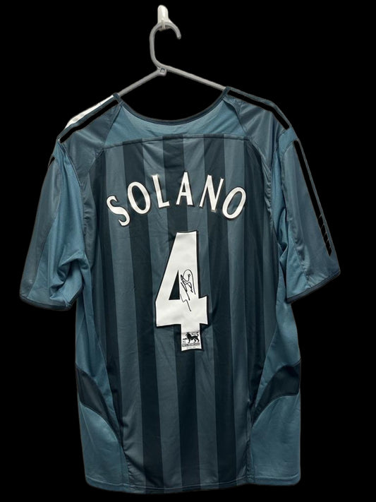 Nolberto Solano Hand Signed Newcastle United Away Shirt 2005-06.