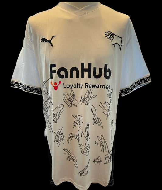 Derby County Hand Signed Full Squad 2024-25 Home Shirt