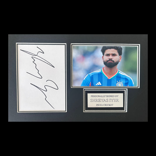 Shreyas Iyer India Cricket Punjab Kings Hand Signed Mount Display