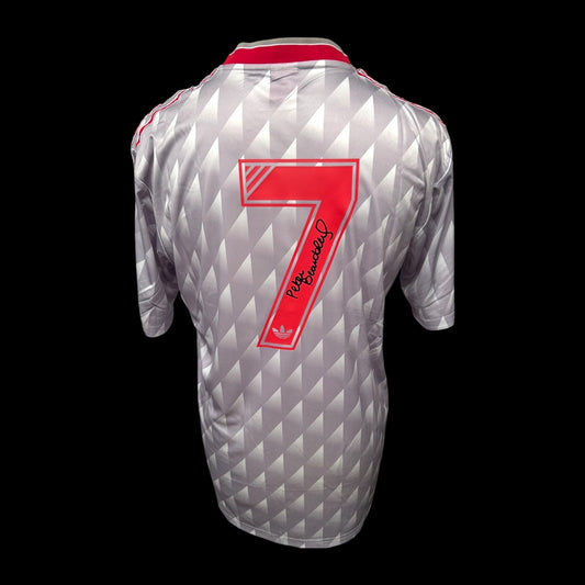 Peter Beardsley Liverpool 1990 Retro Away Hand Signed Shirt