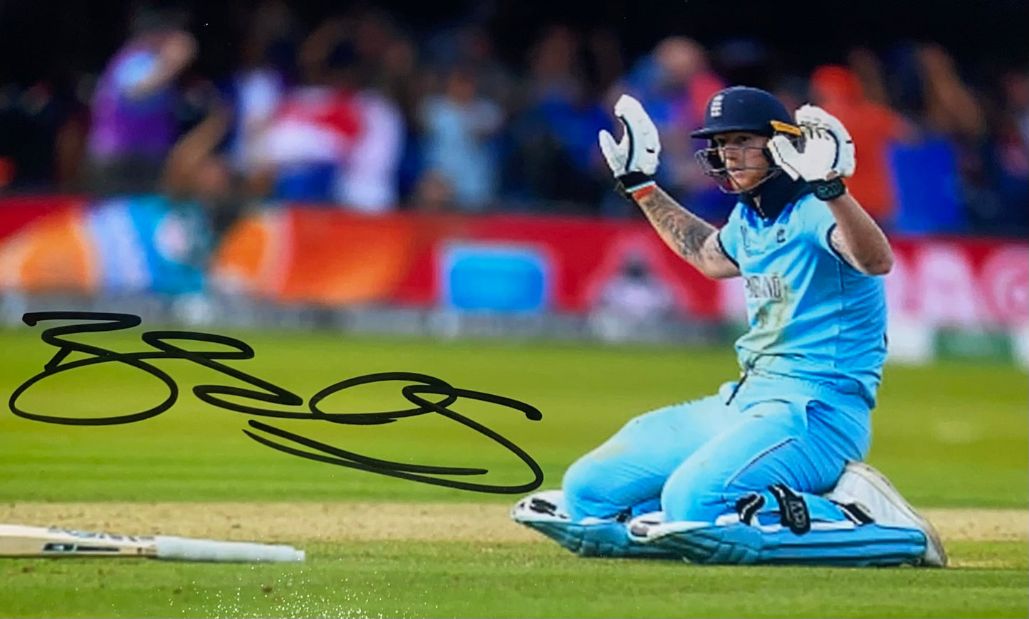 Ben Stokes World Cup 2019 Hand Signed 12 X 8” Photo 1