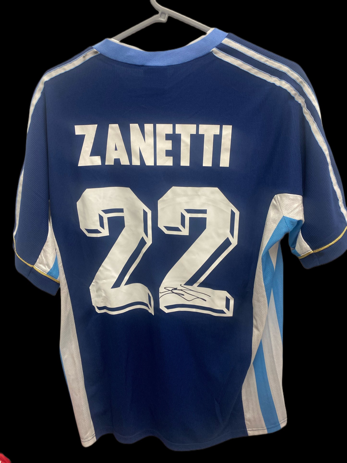 Javier Zanetti Argentina 1998 Hand Signed World Cup Home Shirt