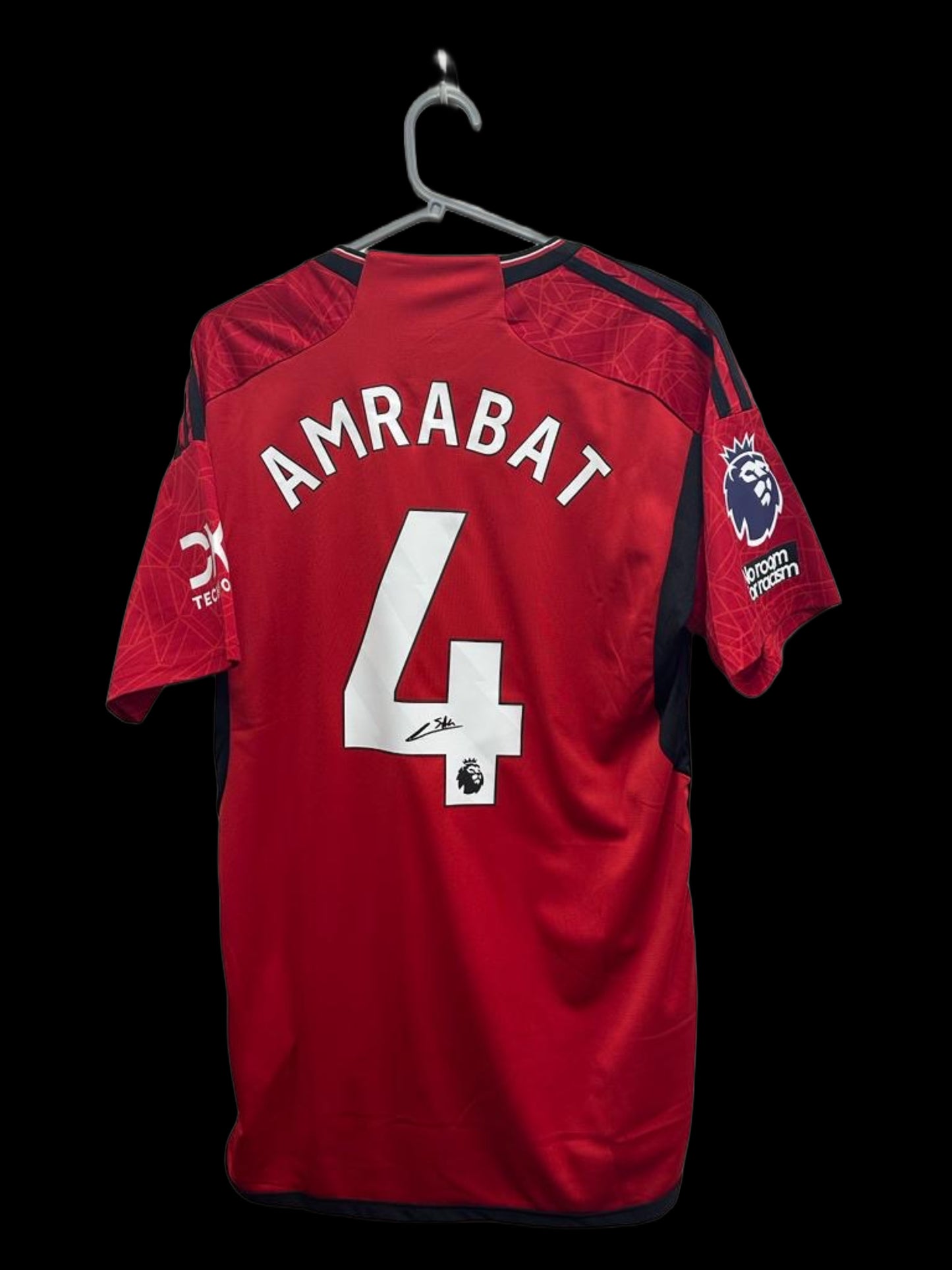 Sofyan Amrabat Hand Signed Manchester United Home Shirt 2023-24