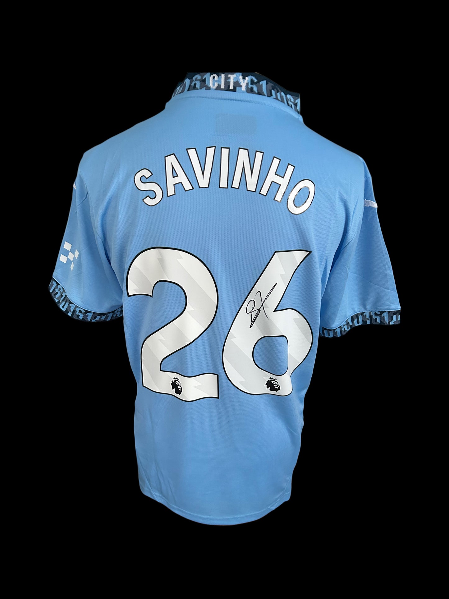 Savinho Manchester City 2024-25 Hand Signed Home Shirt