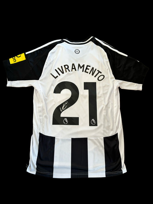 Tino Livramento Newcastle United Hand Signed 2024-2025 Home Shirt