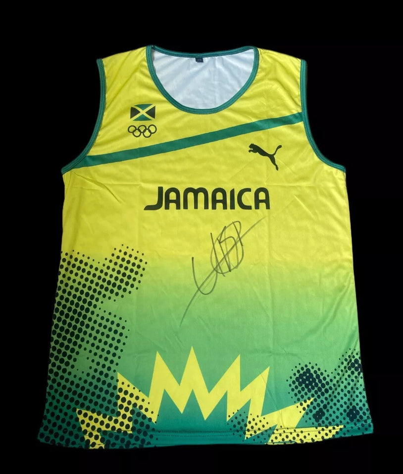 Usain Bolt Olympic Gold Hand Signed Vest 1