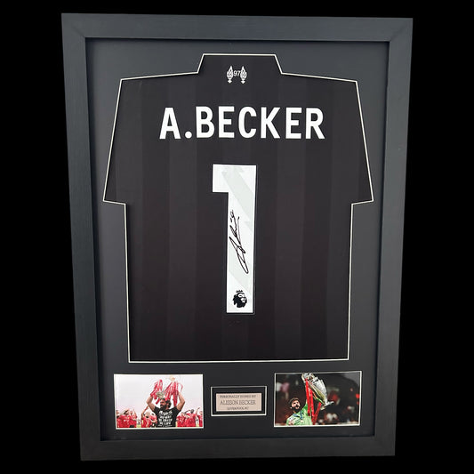 Alisson Becker Liverpool FC Hand Signed FRAMED Shirt