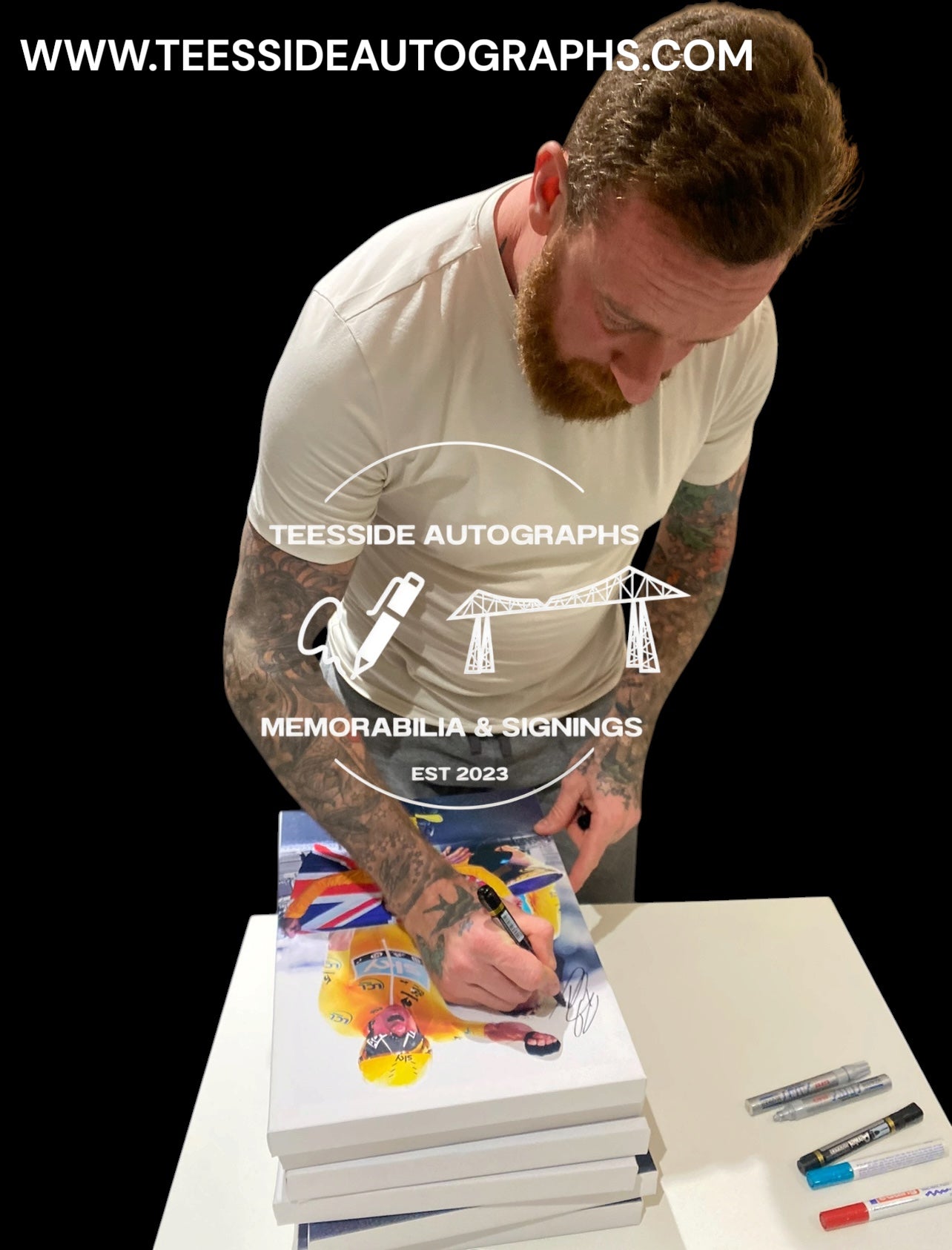 Bradley Wiggins Hand Signed 16X12”Montage Canvas.