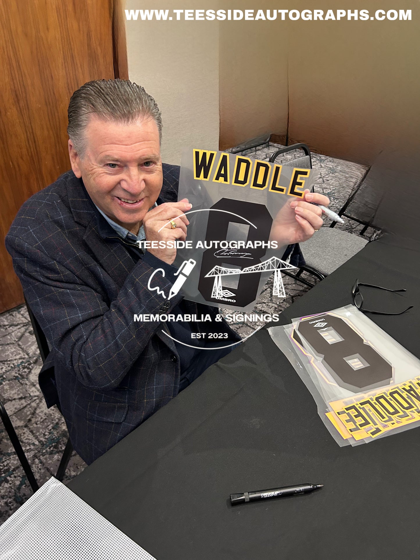 Chris Waddle Sheffield Wednesday 1992-93 Hand Signed Home Shirt