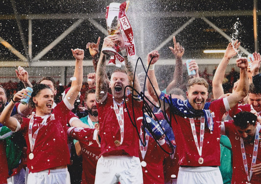 James McClean Wrexham Promotion Hand Signed 12X8” Photo